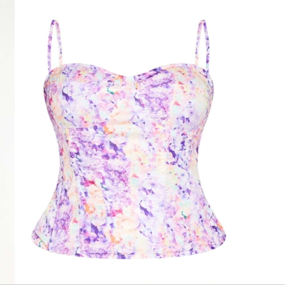 Plus Lilac Structured Corset Top